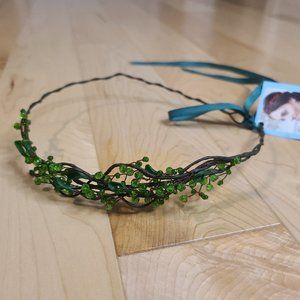 NWT Green Crystal Hair Crown headband girl